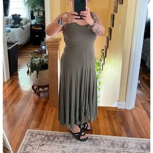 Summer 2022 long Olive Green Maxi dress